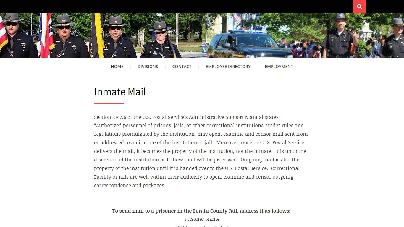 Inmate Mail - Lorain County